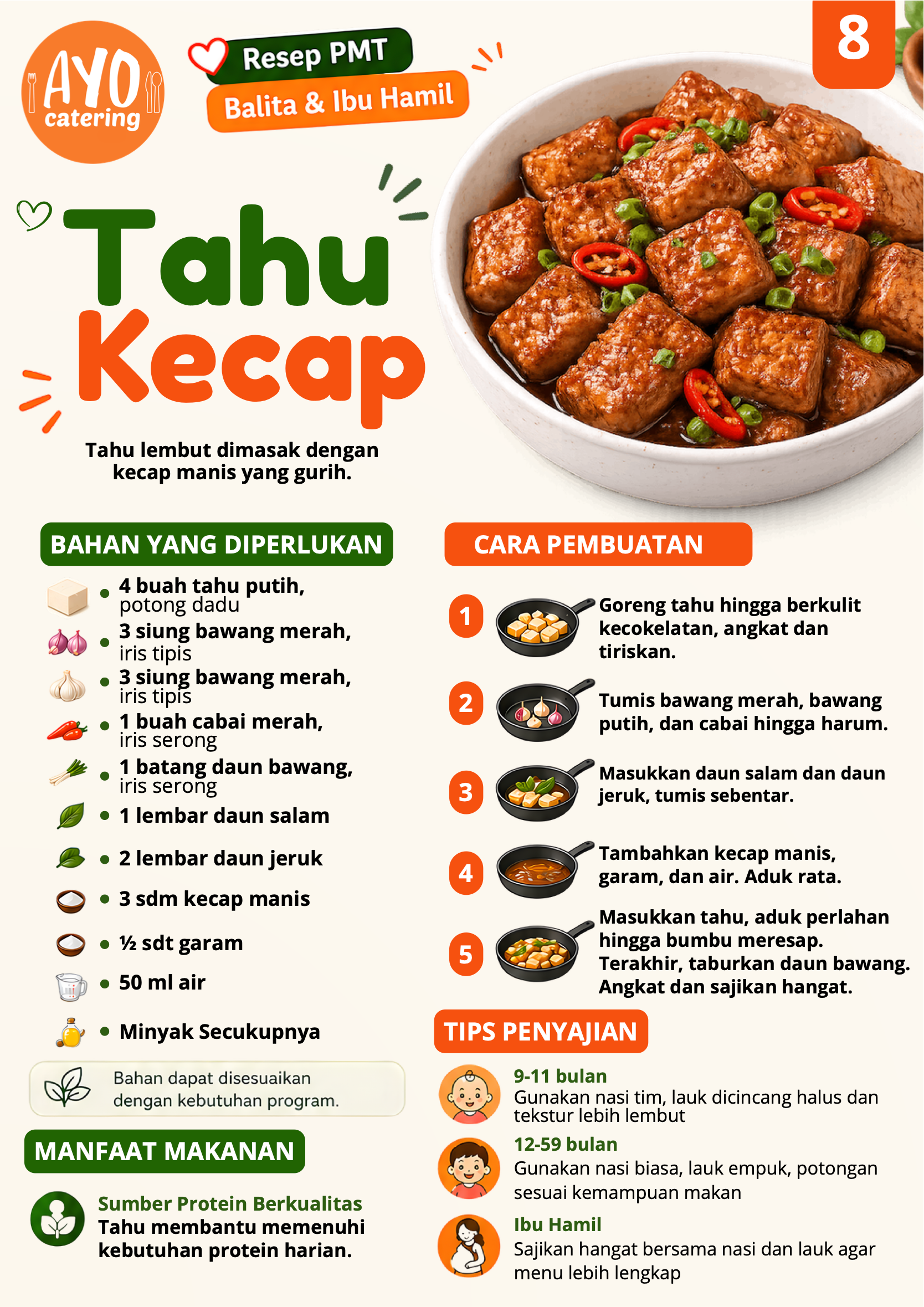 Resep tahu kecap PMT Ayo Catering Depok